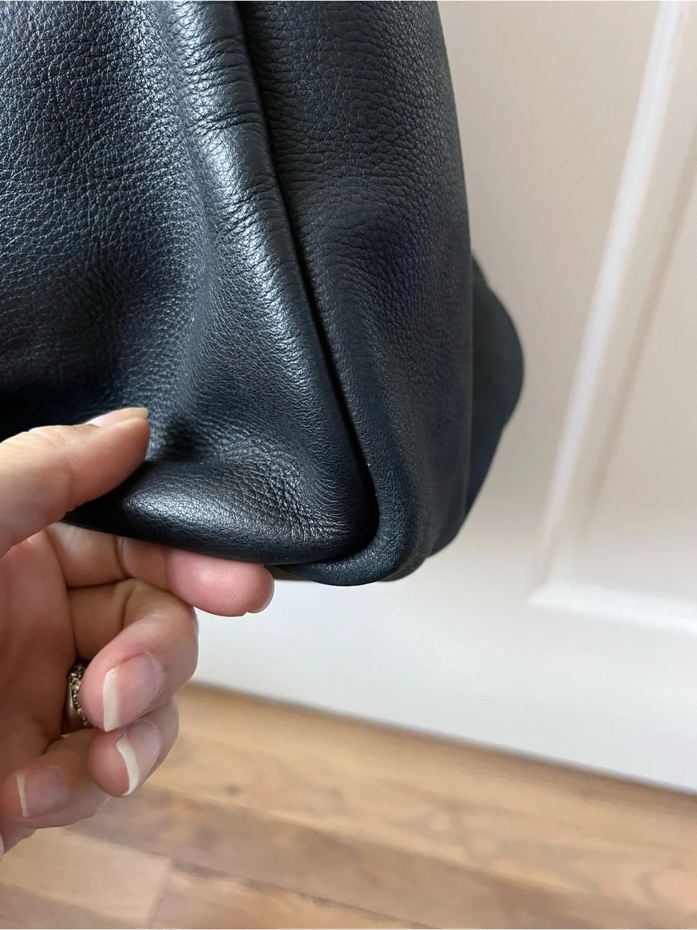 YSL Black Leather Hobo Tote Bag - Women's Shoulder Bag